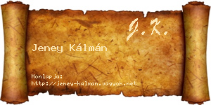 Jeney Kálmán névjegykártya